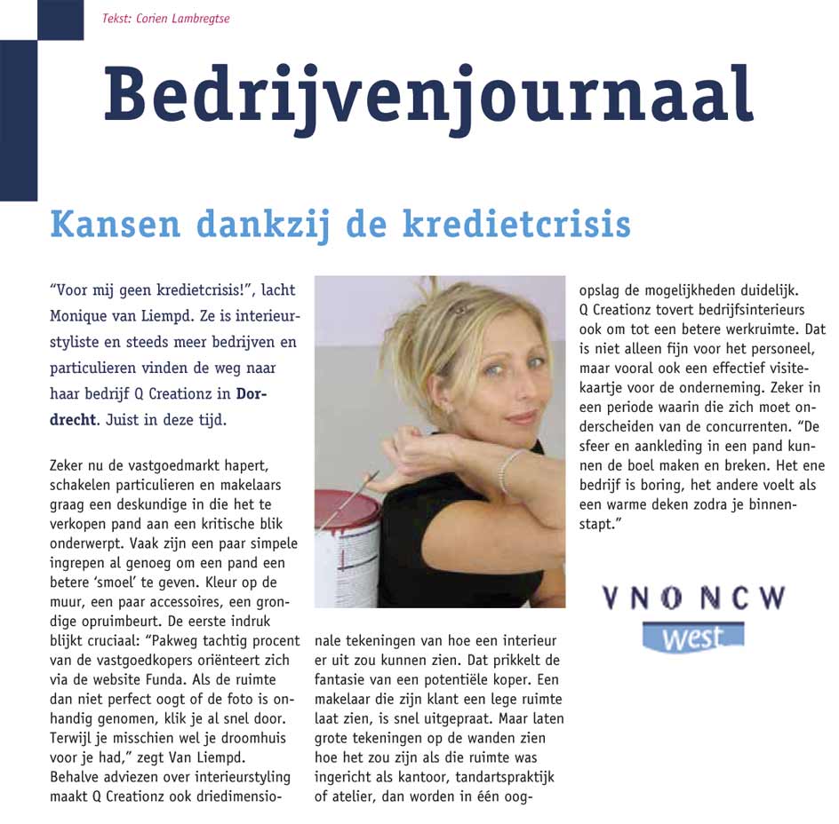 VNO NCW West, redactioneel, kredietcrisis, verkoopstyling, verkoop, styling, 2009