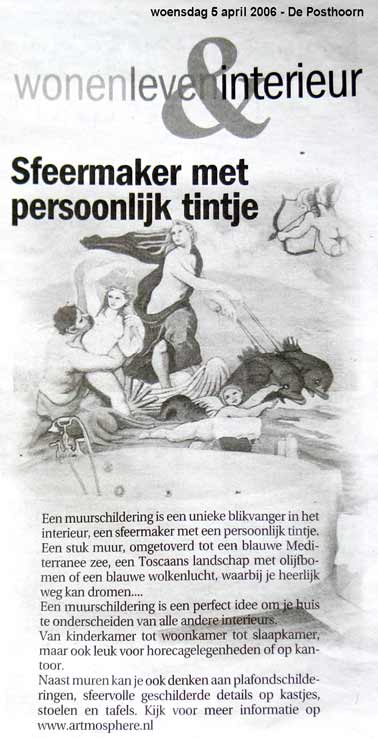 de posthoorn, sfeermaker, muurschildering, artmosphere