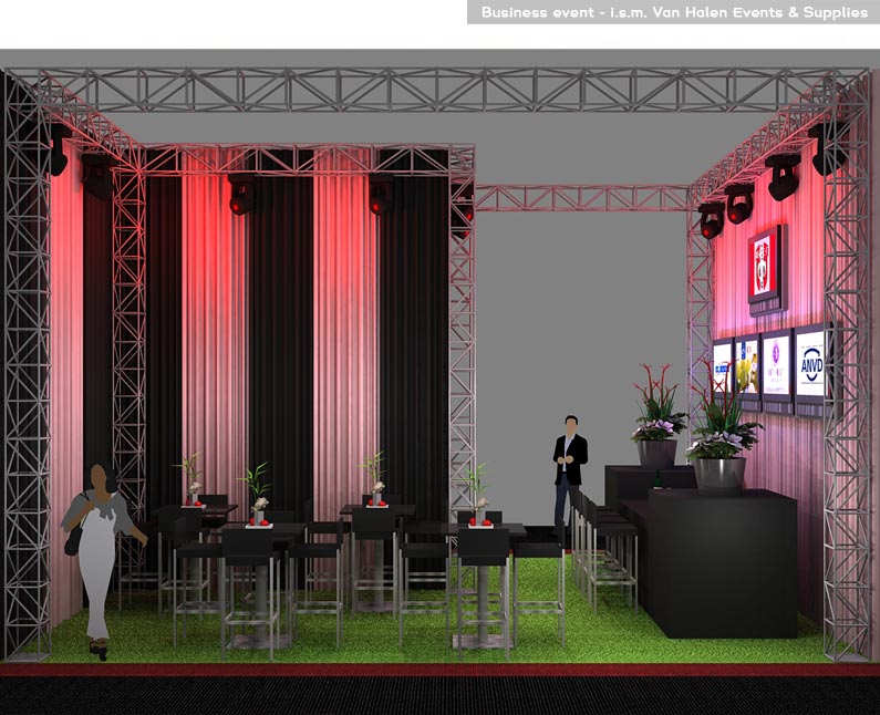 standbouw, stand, stands, evenementen, inrichting, decor, led, licht, verlichting, van Halen, Dordrecht, feest, bedrijf, hip, trendy, 2009